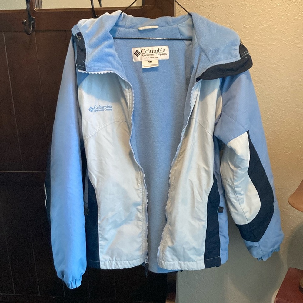 EUC! Throwback early 2000’s Columbia Women’s Large Blue waterproof coat.